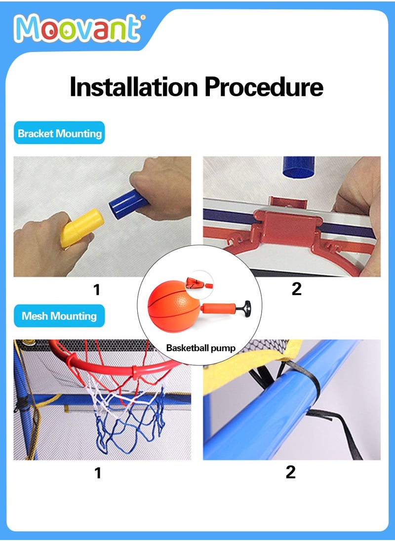 Basketball Game Set, with 1.49m Hoop, 1 Ball and 1 Air Pump, Basketball Game Training System for Children, Indoor Outdoor Arcade Sports Toys for Parent-Child Interaction, 45*88*149 cm - pzsku/Z2CE6A21F8A57E66E040EZ/45/_/1718869919/15680692-51af-4650-8b0f-f7e91cefc282