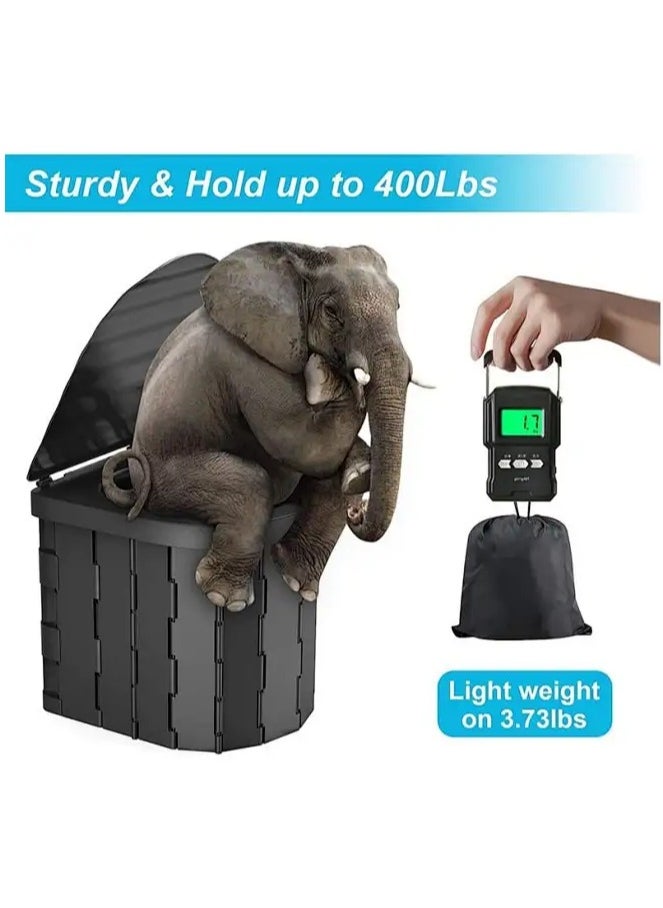 Snooe Portable Camping Toilet, Portable Folding Toilet with Lid, Waterproof Potty Car Toilet Adult Portable Potty, Camping Travel Toilet Hiking Boat Trip Beach  - Image 3