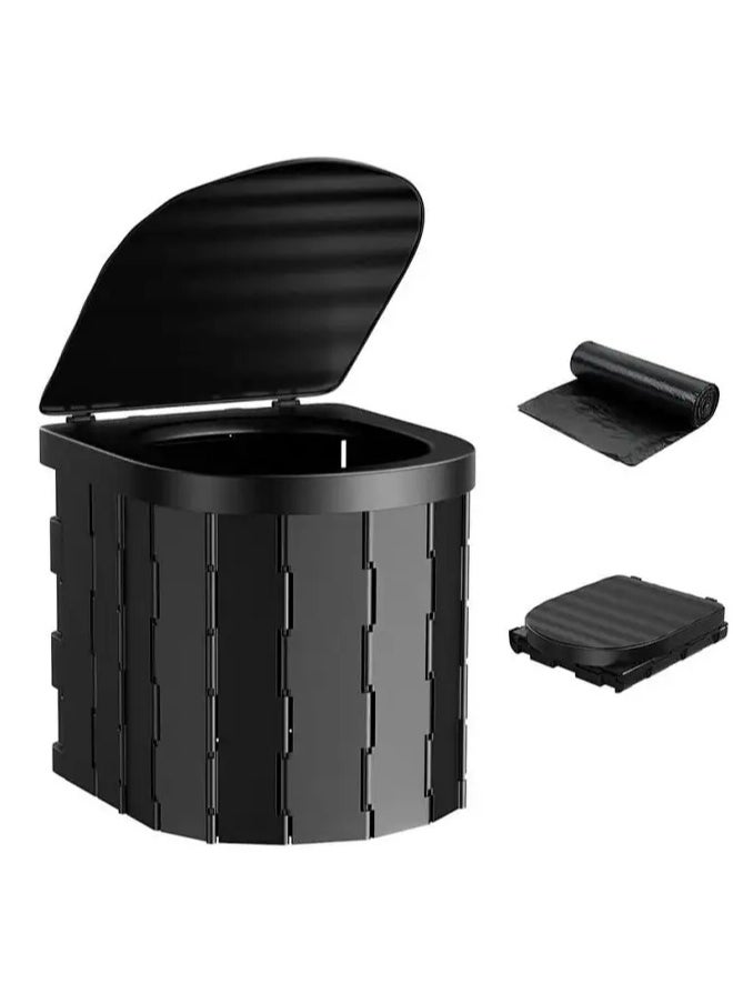 Snooe Portable Camping Toilet, Portable Folding Toilet with Lid, Waterproof Potty Car Toilet Adult Portable Potty, Camping Travel Toilet Hiking Boat Trip Beach  - Image 2