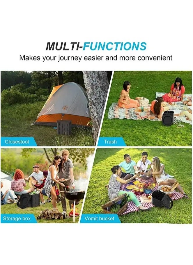 Snooe Portable Camping Toilet, Portable Folding Toilet with Lid, Waterproof Potty Car Toilet Adult Portable Potty, Camping Travel Toilet Hiking Boat Trip Beach  - Image 5