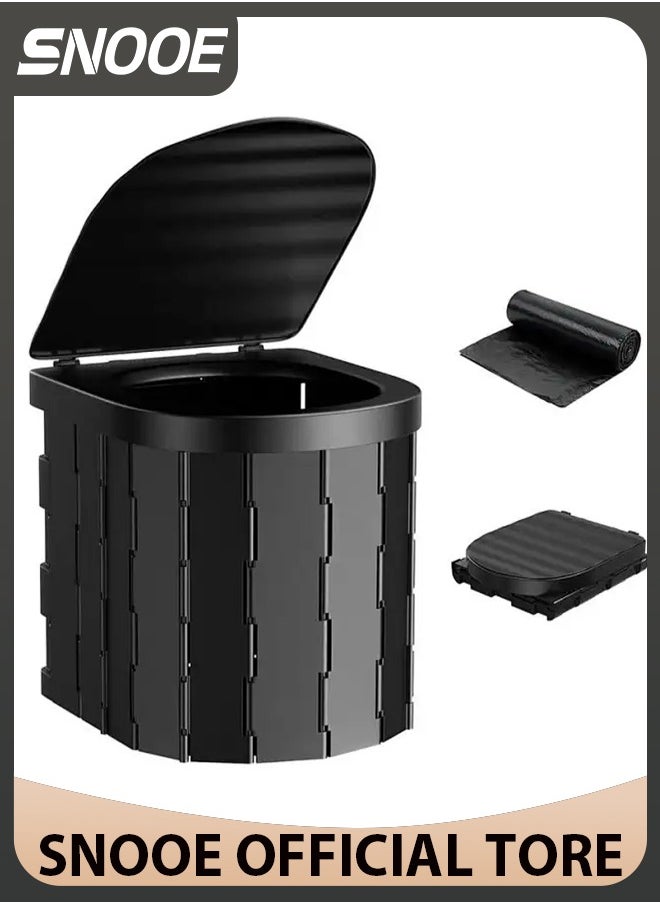Snooe Portable Camping Toilet, Portable Folding Toilet with Lid, Waterproof Potty Car Toilet Adult Portable Potty, Camping Travel Toilet Hiking Boat Trip Beach  - Image 1