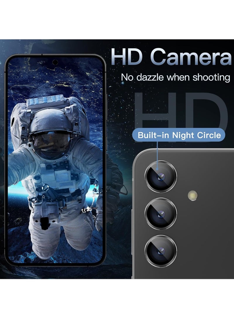 DUSALA Camera Lens Protector for Samsung Galaxy S24+ / S24 Plus 5G, 9H Tempered Glass Metal Individual Ring Cover, Easy Installation Tray, HD Clear, 1 Set (Black) - Image 5