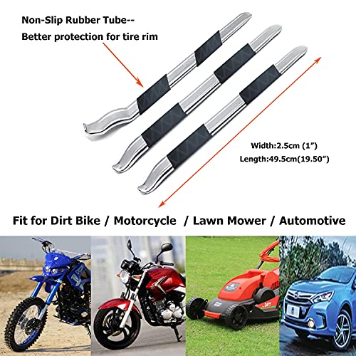 Dr.Roc 3 x 19.5 inch Staight and Curved Tire Irons Tire Levers TR413 Valve Stem Set Tire Tool Motorcycle Dirt Bike Lawn Mower ATV Tire Changing Tool for Tire Charger Machine - Image 3
