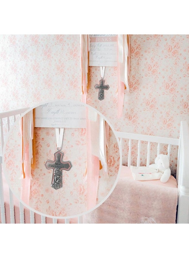elskandi Crib Cross God Bless This Baby Girl Baptism Gift for Girls Christening - Image 4