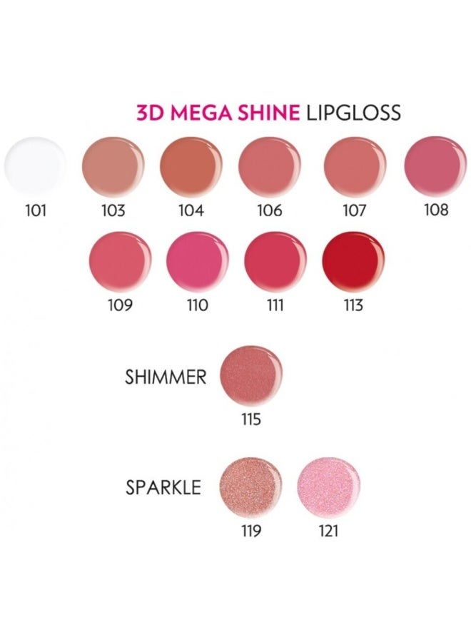 Golden Rose 3D Mega Sheen Lip Gloss - 106 - Image 2