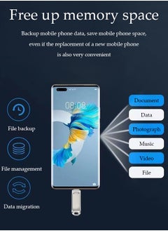 DUNISO Flash drive, USB 2.0pen drive, TypeC dual purpose metal memory stick, 360 ° rotatable, 512GB, suitable for computers, phones, and USB ports (silver)  - Image 3