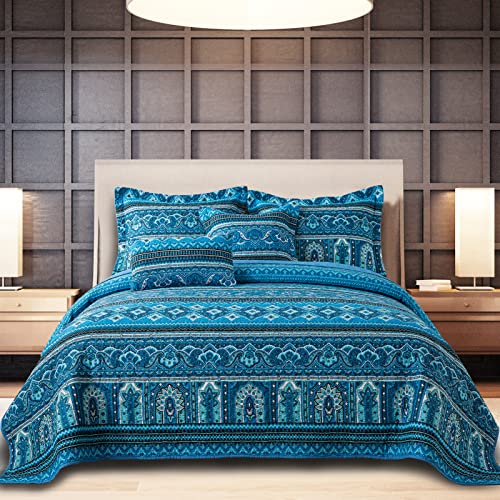BEDIFANY Cotton Quilt King Size Sets, Lightweight King Bedspread Soft Quilted Reversible Coverlets Sets Boho Quilt King Set for Bed Decorations for All Seasons, 3 Pieces - Image 1