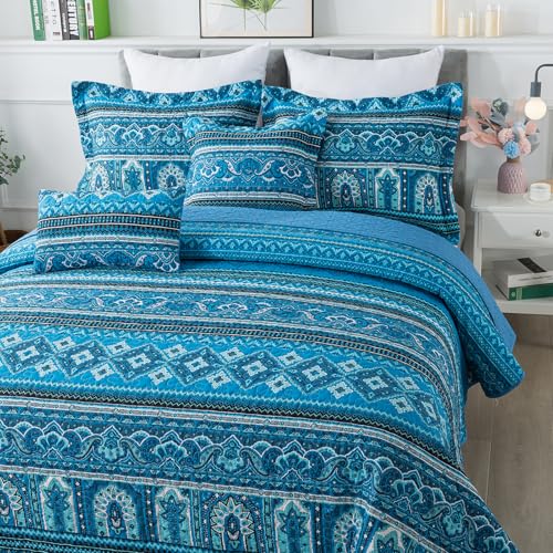 BEDIFANY Cotton Quilt King Size Sets, Lightweight King Bedspread Soft Quilted Reversible Coverlets Sets Boho Quilt King Set for Bed Decorations for All Seasons, 3 Pieces - Image 2