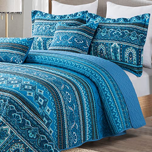 BEDIFANY Cotton Quilt King Size Sets, Lightweight King Bedspread Soft Quilted Reversible Coverlets Sets Boho Quilt King Set for Bed Decorations for All Seasons, 3 Pieces - Image 3