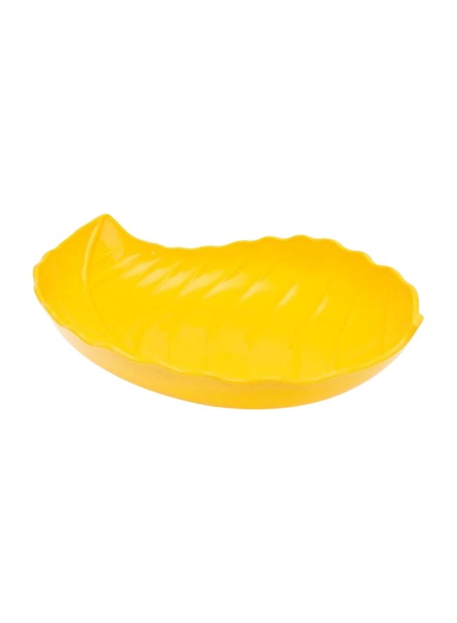 NIBEMINENT Plastic Leaf Shape Plate Yellow