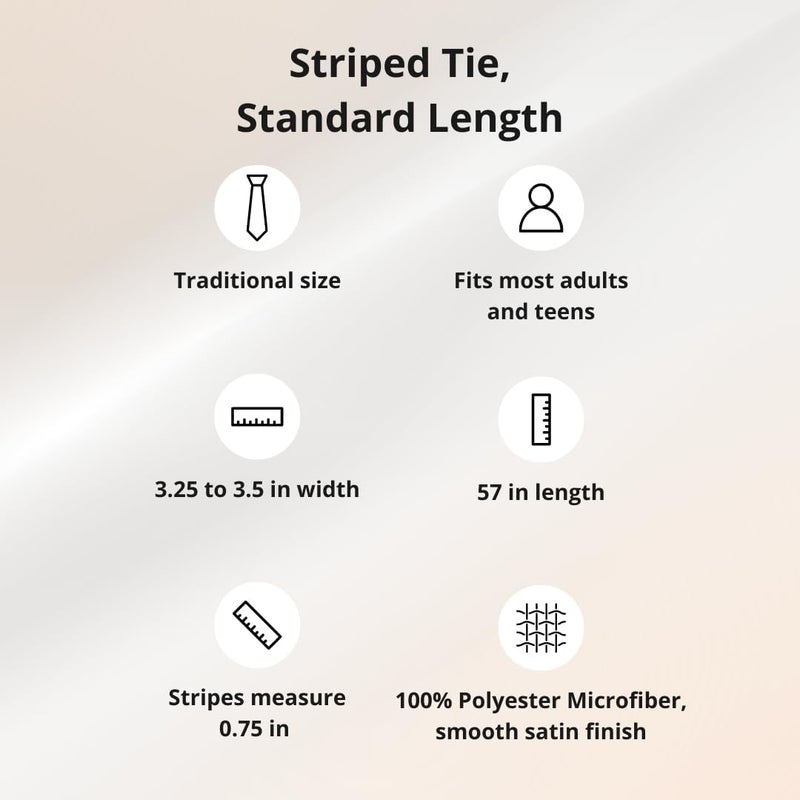 tiemart Men's Striped Tie Standard Length - Image 5