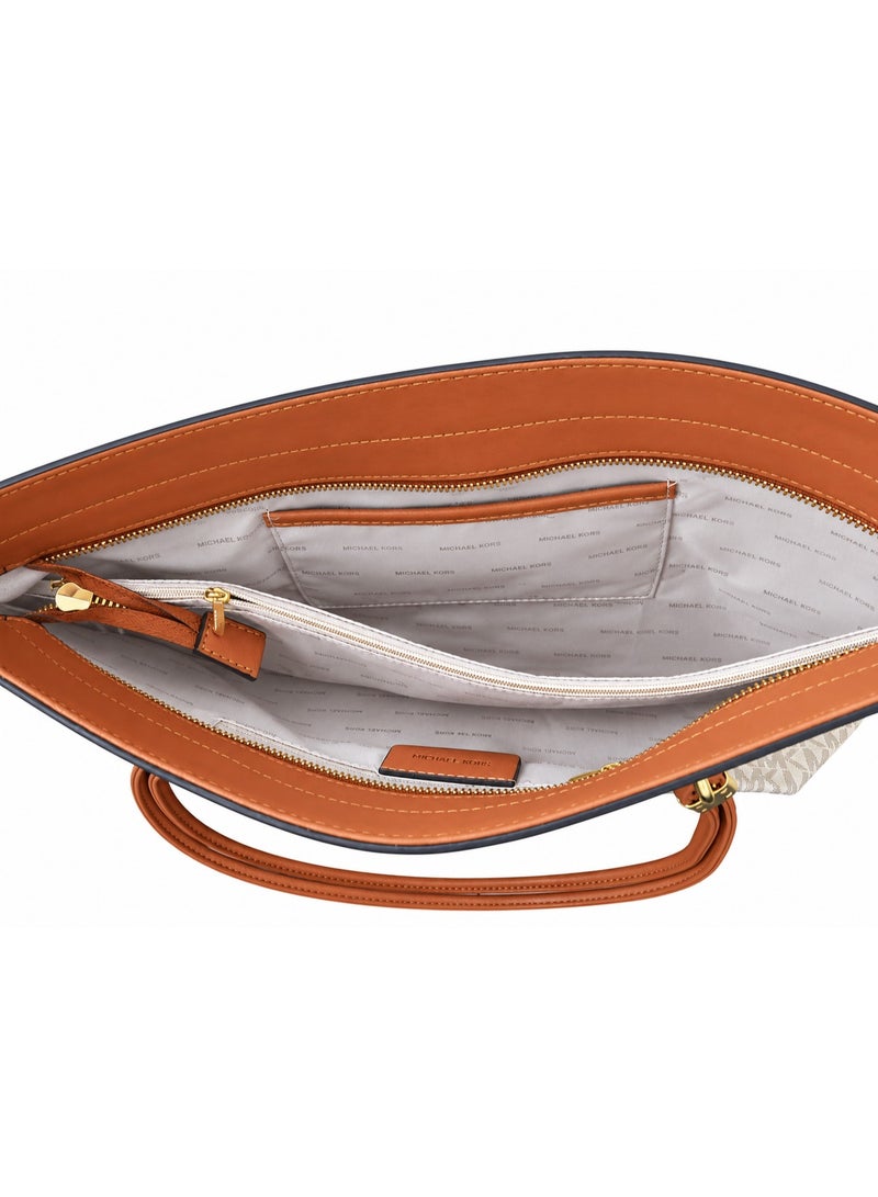 Michael Kors Women's Signature Tote Bag - Beige & Brown - Image 3
