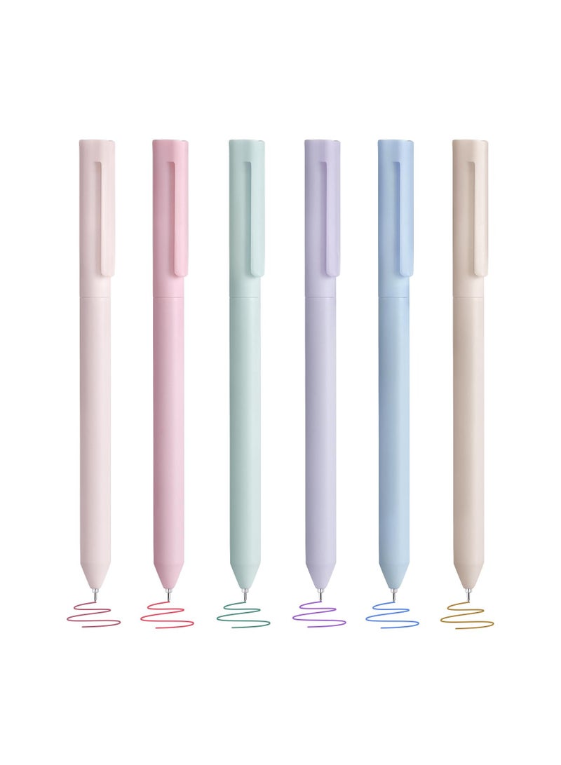 SOLARAE Pastel Gel Pens Set (6PCS) - Retractable Fine Point 0.5mm Colored Ink, Quick Dry & No Smear, Perfect for Note Taking, Journaling, and Aesthetic Writing Stationery. - Image 1