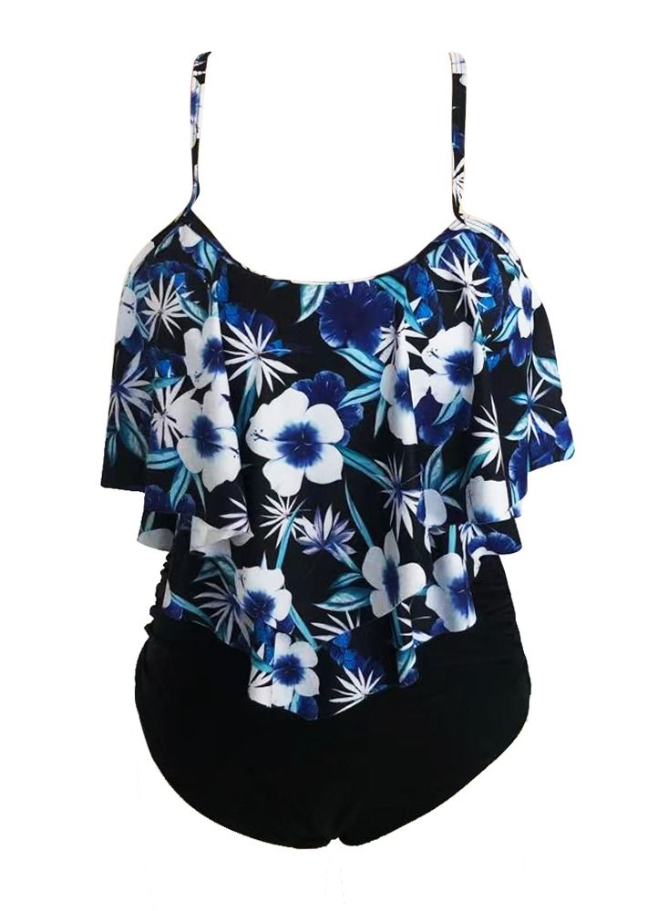 Loquat Floral Printed High Waist Bikini Swimwear 