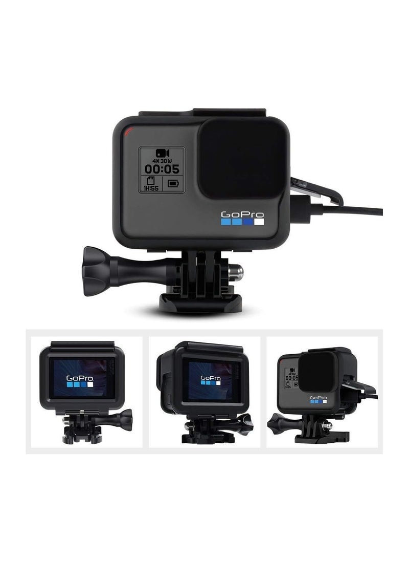 Protective Housing Case Side Open Frame + Silicon Cover Cap for GoPro Hero 5/6 / 7 Black Action Camera Protect Kit Accessories