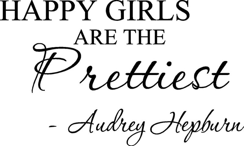 Picniva Happy Girls are The Prettiest. Audrey Hepburn. Vinyl Wall Art Inspirational Quotes and Saying Home Decor Decal Sticker - Image 3
