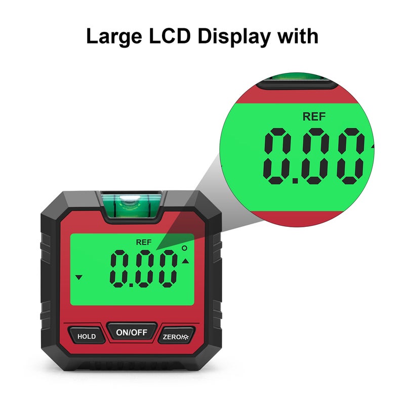 Magnetic Digital Angle Meter Absolute and Relative Measurement Angle and Slope Conversion Inclinometer LCD Display with Backlight Versatile Clinometer - Image 2