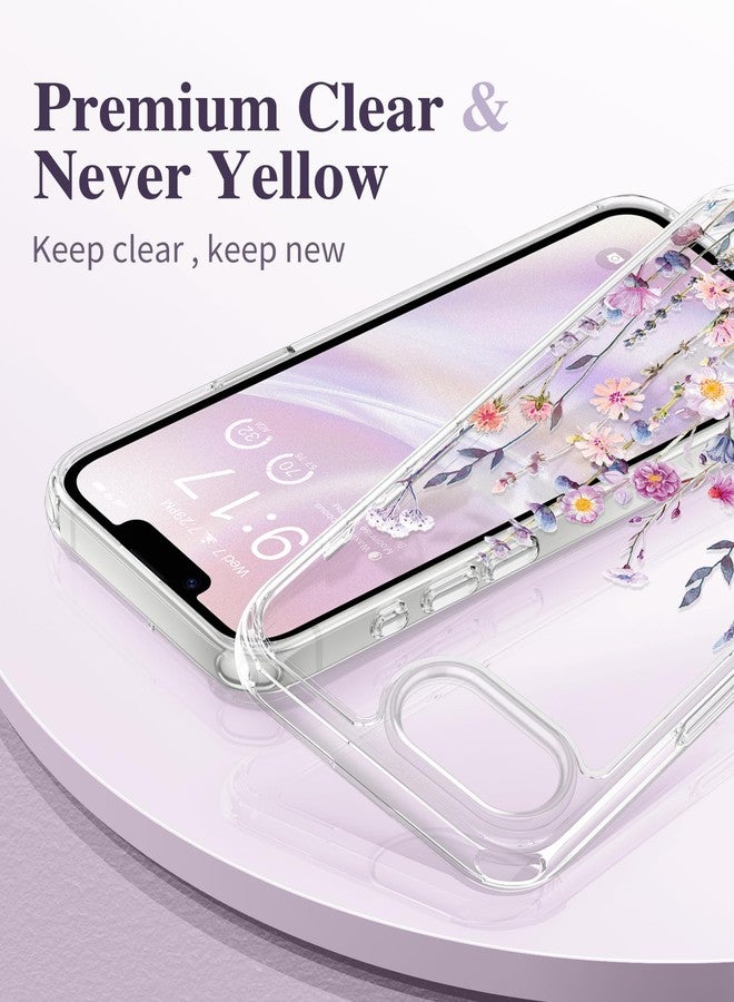 GVIEWIN Compatible with iPhone 16e Case 6,1" 2025, with Screen Protector Yellowing Resistant Shockproof Lightweight Clear Transparent Floral TPU + PC Cover for 16e Women Girls, Vibrant Spring - Image 3