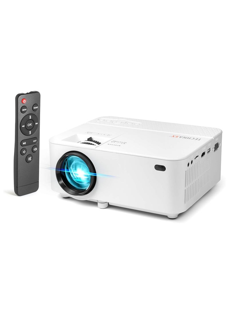 TECHNAXX GERMANY Mini Projector with Multimedia Player, Video Projector for Home Movie, Kids Gift for Gaming & Outdoor, FHD Supported Movie Projector via USB MicSD HDMI & Remote Control, 40,000H Life  - Image 1