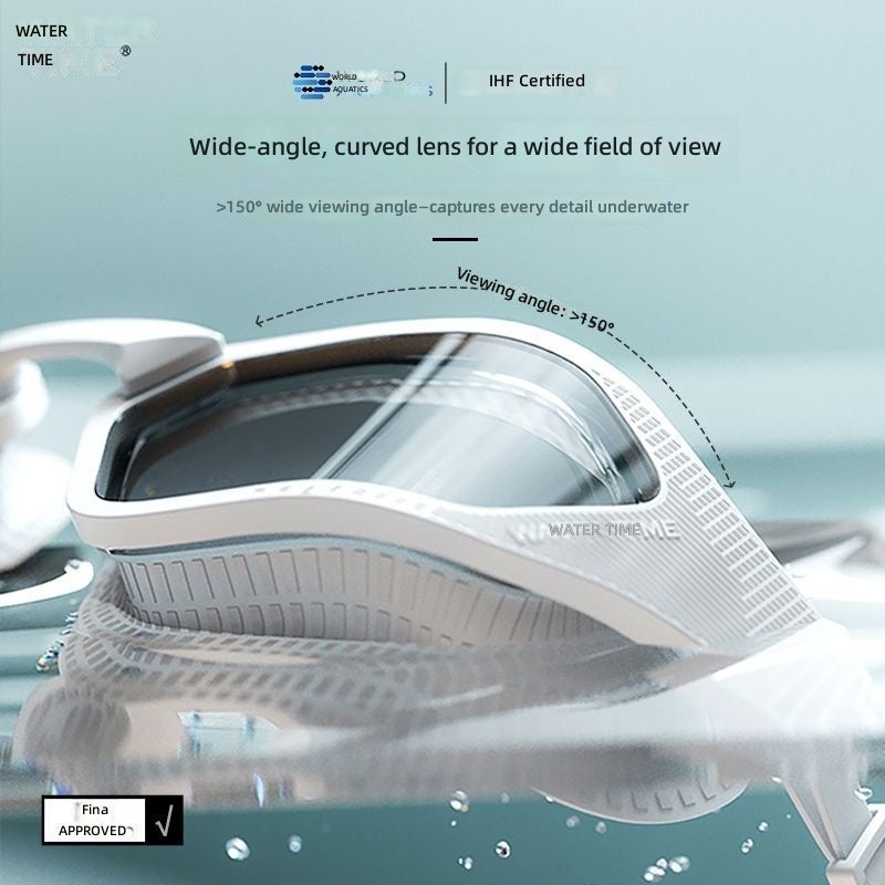 WaterTime Racing Swim Goggles HD Anti-Fog Waterproof Myopia Electroplated Men Women Swim Cap Set - Image 3