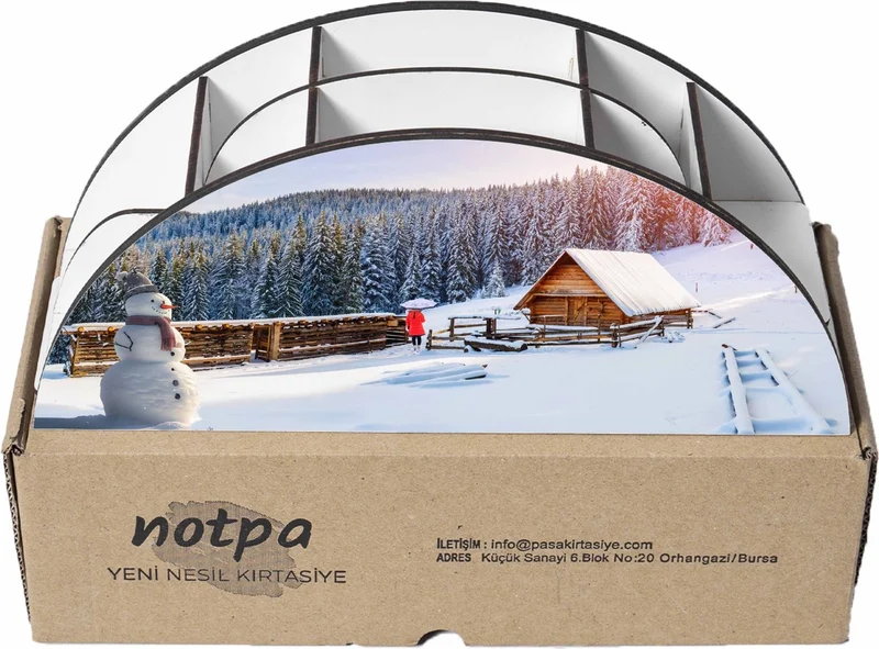 Notpa Wooden Vip Snowman Rainbow Ruler Desktop Pen Holder Organizer For Kids VIP135