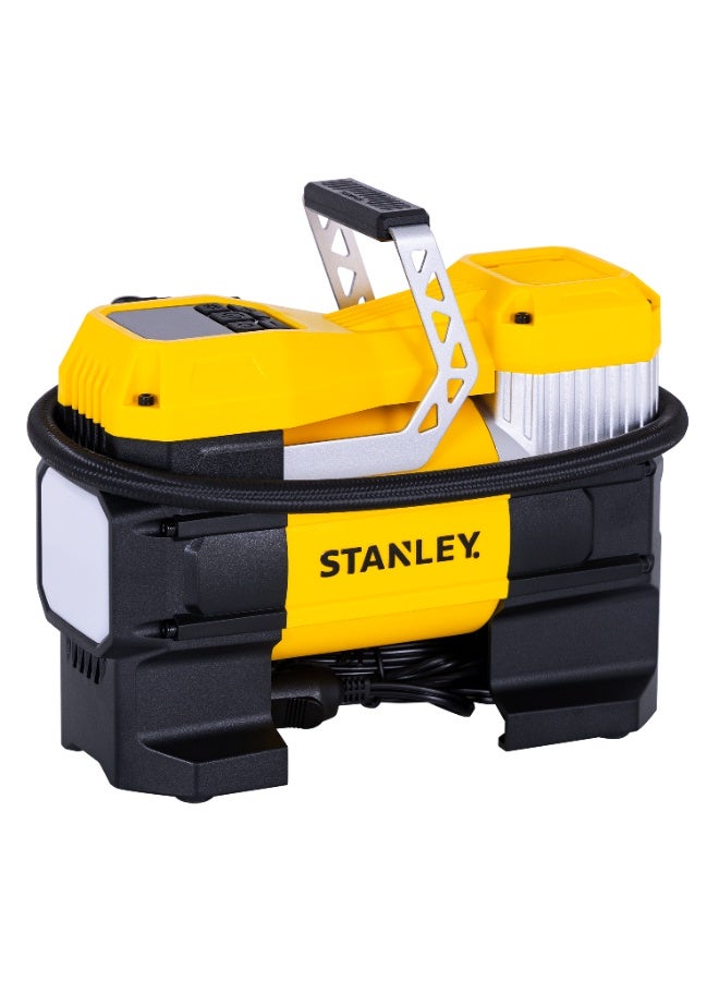 Stanley SXIF0001 12V DC Portable Air Compressor Tire Inflator, Digital Tire Pump with Auto Shut-Off and LED Light for Car, SUV, and Bike - Image 1