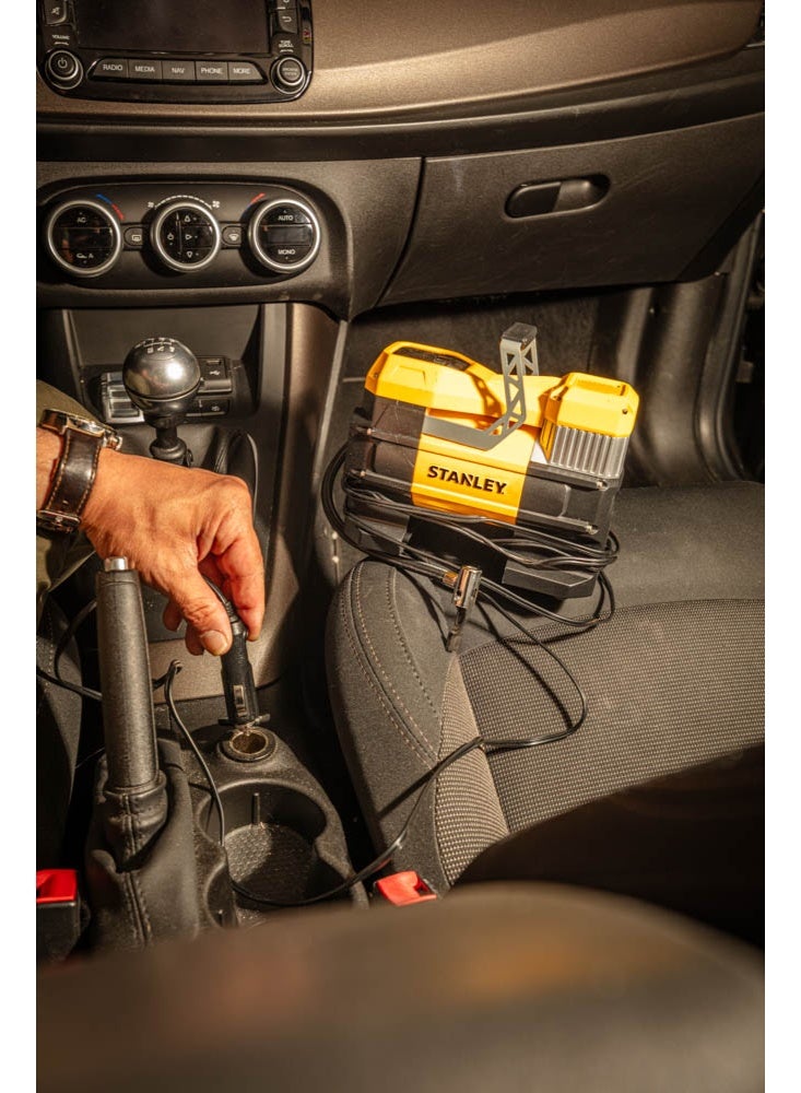 Stanley SXIF0001 12V DC Portable Air Compressor Tire Inflator, Digital Tire Pump with Auto Shut-Off and LED Light for Car, SUV, and Bike - Image 5