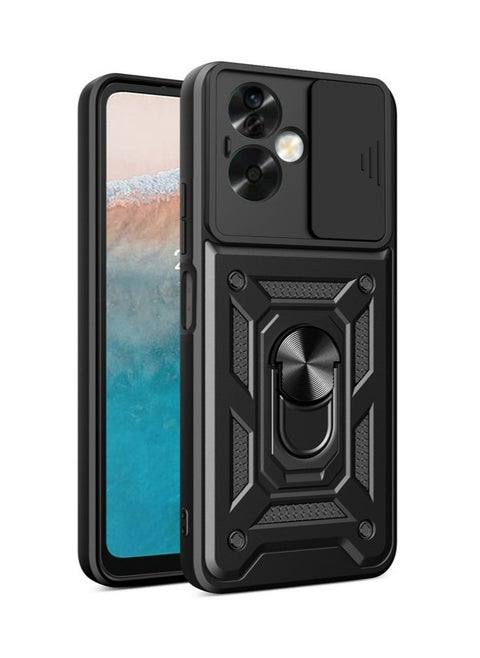 OPPO A79 5G Case, Slide Camera Lens Cover + 360°Rotating Kickstand Ring + Support Magnetic Car Mount Shockproof Mobile Phone Case