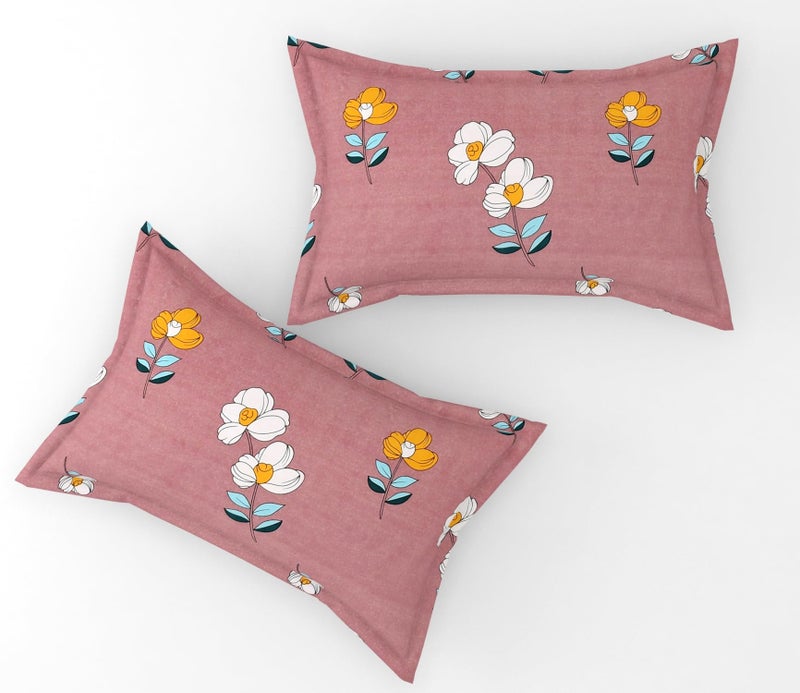 BLUSH & BLOOM Super Soft Cotton Feel All Round Elastic Fitted Double Bedsheet with 2 Pillow Covers- 72 x 78 x 8 Inches, 182 cm x 198 cm x 20 cm-Latin Pink - Image 4