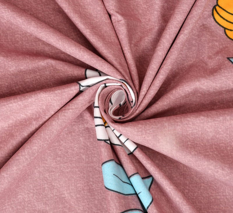 BLUSH & BLOOM Super Soft Cotton Feel All Round Elastic Fitted Double Bedsheet with 2 Pillow Covers- 72 x 78 x 8 Inches, 182 cm x 198 cm x 20 cm-Latin Pink - Image 5