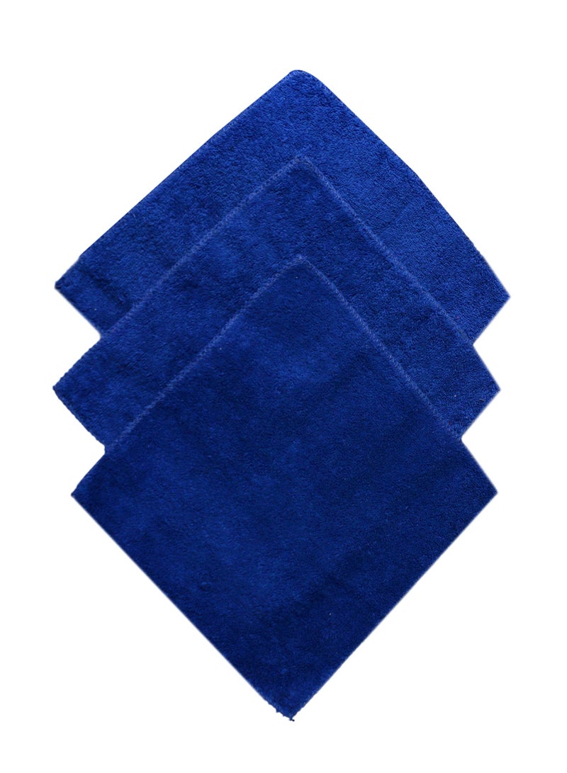 AZM 3 Piece Face Towel Set - Blue - Image 2