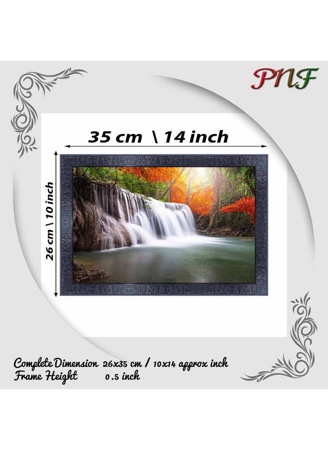 PNF - Poster N Frames Vastu Waterfall Landscape Scenery Wooden Photo Frame With Acrylic Sheet | Living Room, Bedroom | Home Decoration | Best Gifting Option (10 * 14Inch,Multicolour,Synthetic) 11153 - Image 1