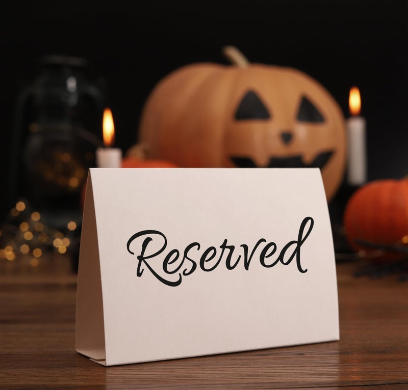 Toros.Store 20 Pack Modern Reserved Table Sign With Name Line - Reserved Signs For Wedding - White Reserved Signs - Wedding Accessories - Tent Cards For Reserving Seats & Places - Place Cards For Party  Event - Image 2