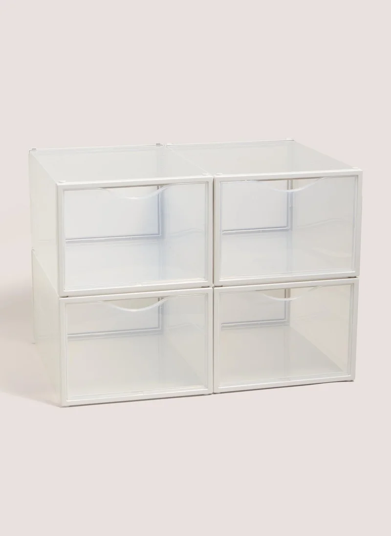 Matalan 4 Pack Clear Shoe Storage Squares