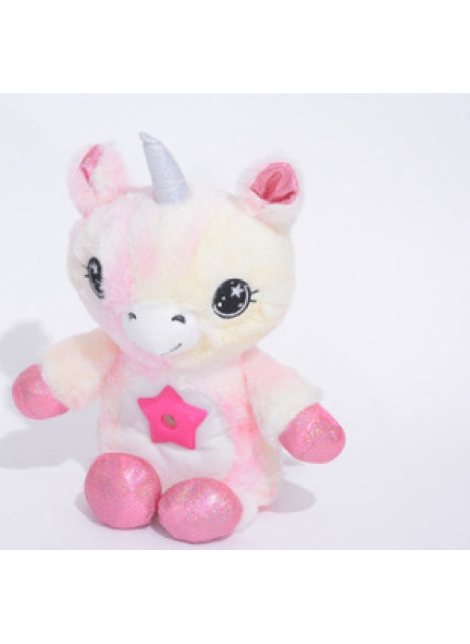 null - Children's Animal Starry Sky Projection Lamp Sleeping Lamp Doll Projection Lamp-Specifications:Color Unicorn Without Music Powder - Image 1