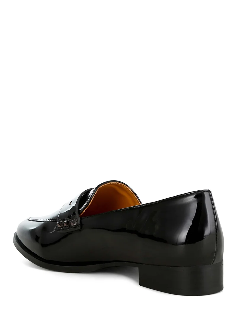 London Rag Patent Pleather Penny Loafers in Black