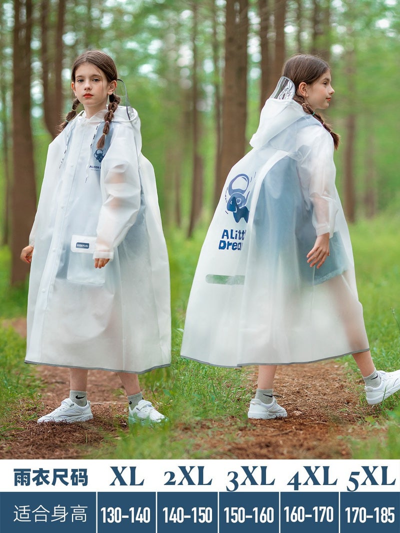 Children'S Raincoat For Students, Boys And Girls, Waterproof Full Body Style With School Bag, Medium And Large Kidsren'S School Poncho - Image 1