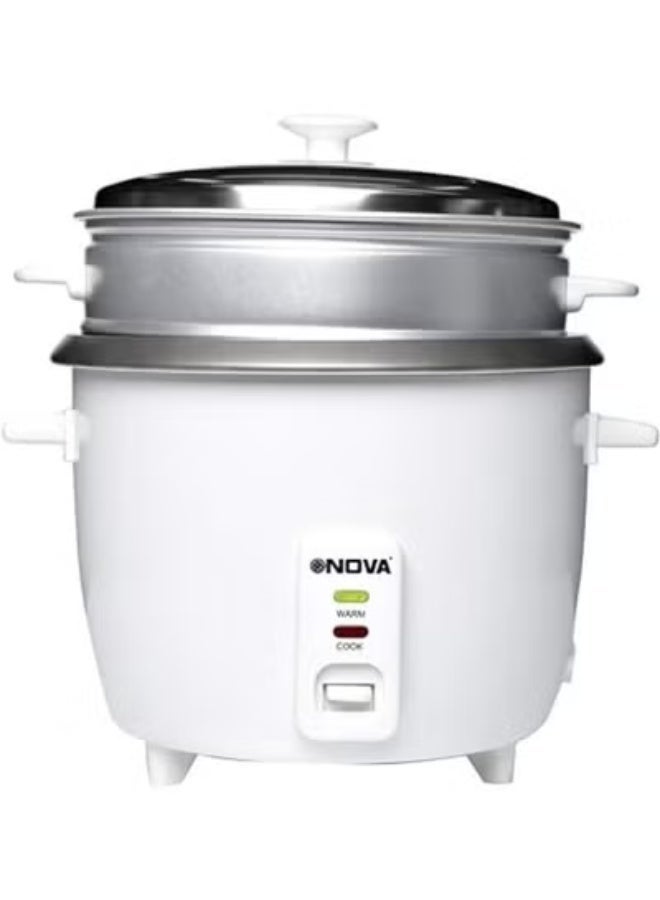 Nova Big Drum Rice Cooker 1.8L NRC 977-6 White | Electric Multi Cooker, Non Stick Inner Pot, Automatic Keep Warm Function, Fast Cooking, Large Capacity Kitchen Appliance - Image 1