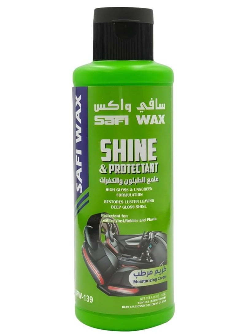 Safi WAX Interior Car Shine for Dashboard, Tire, and Leather Polishing with Moisturizing Cream Formula - 118ml  - Image 1