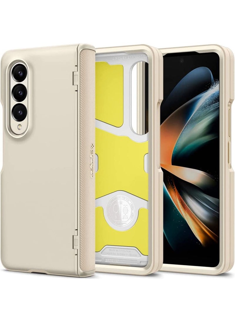 Spigen - Slim Armor Pro [Hinge Coverage] for Samsung Galaxy Z Fold 4 Case Cover - Pearled Ivory - Image 1
