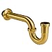 Fipoque 18 Gauge Solid Brass PTrap 1 14 OD Heavy Duty Brass Tubular J Bend Pipe Connector Decorative Bathroom Basin Sink Waste Trap Drain Kit with Flange and Gasket Washers Brushed Gold - Image 2