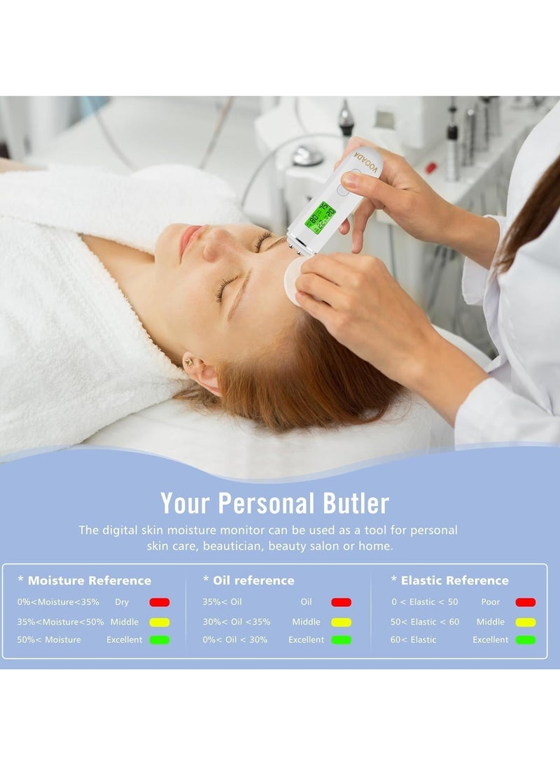 foreverlily LCD Digital Precision Skin Oil Content Analyzer, Moisture Tester Skin Monitor Detector, Face Care Tool for Beauty Salon Spa Gift Girl Women, Face Skin Sensor Tester, Oil Det, Skin Moisture  - Image 5