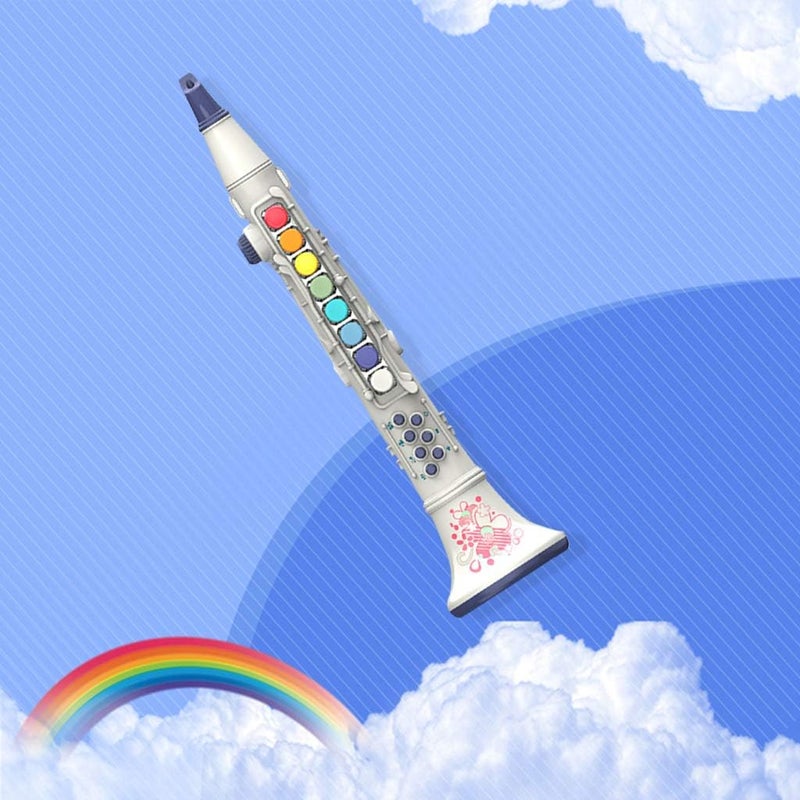 كلاراكو لعبة موسيقية للأطفال، آلة موسيقية على شكل بوق/ساكسفون/كلارينيت بمفاتيح ملونة، مناسبة للأولاد والبنات من عمر 3 سنوات فما فوق، كلارينيت أبيض - Image 3