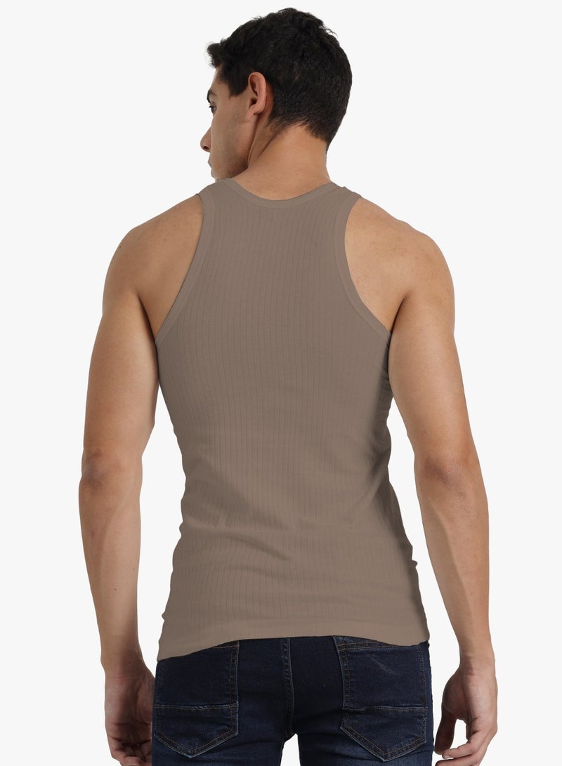 OSCAR JEANS Platinum Collection Double-Knit 100% Cotton Mens Vest Undershirt Tank Top Ultrasoft Breathable Sleeveless Sando Pack of 3  - Image 5