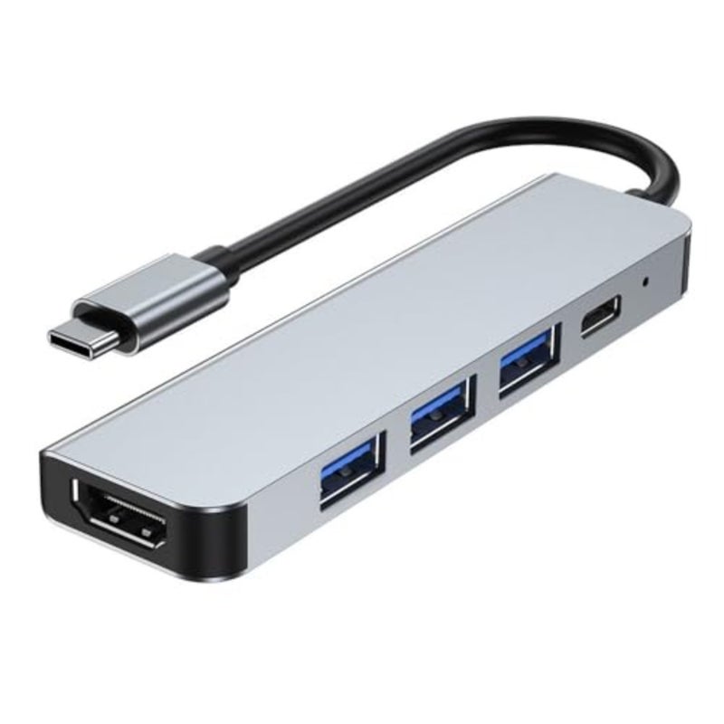USB C Hub HDMI Adapter for MacBook Pro/Air, 5 in 1 USB Type-c Multiport Digital AV Adapter with 4K HDMI, 3 USB 3.0 and USB-C PD Fast Charger Port, for MacBook Pro/Air, Dell XPS, Lenovo Thinkpad - Image 1