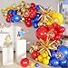 MEBAY Blue Yellow Red and Gold Balloon Arch Kit 156Pcs Latex Baloons Garland with 4D Star Balloons for Baby Shower Anniversary Birthday Wedding Graduation Office Party - Image 2
