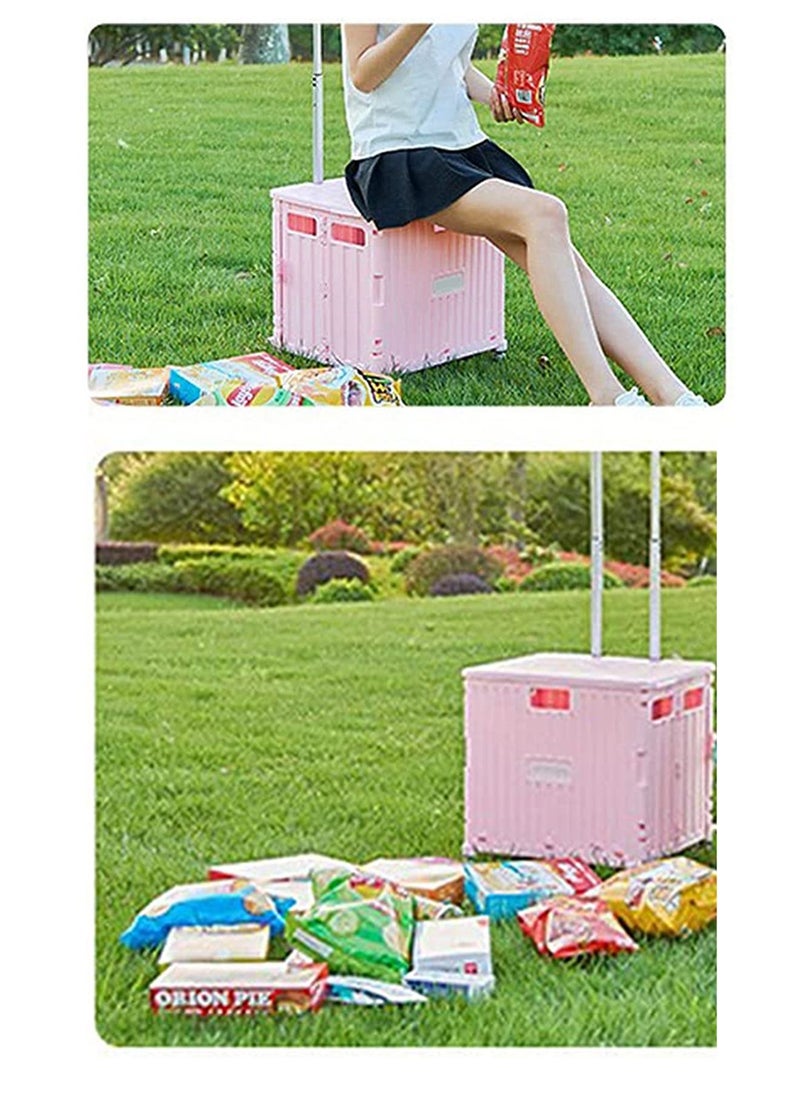 GT-Wheel - 65L Foldable Utility Rolling Shopping Cart Heavy Duty Portable with 4 Wheels - Image 1