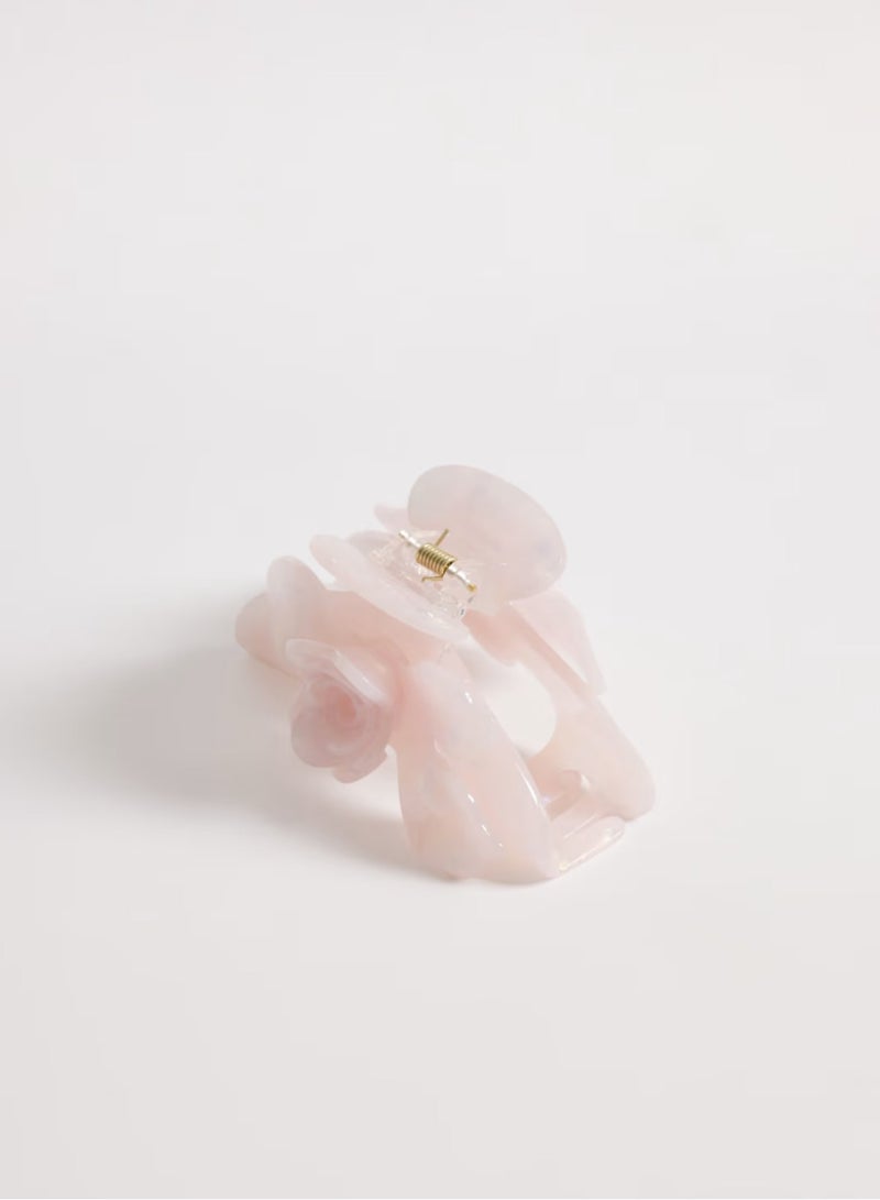 Beautify Rose detail hair clip in light pink - Image 3