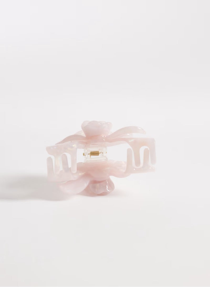 Beautify Rose detail hair clip in light pink - Image 2