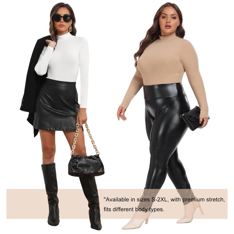 MLYENX 5 Pack Long Sleeve Body suits Womens Mock Turtleneck Casual Basic Stretchy Body Suits Tops M - Image 4